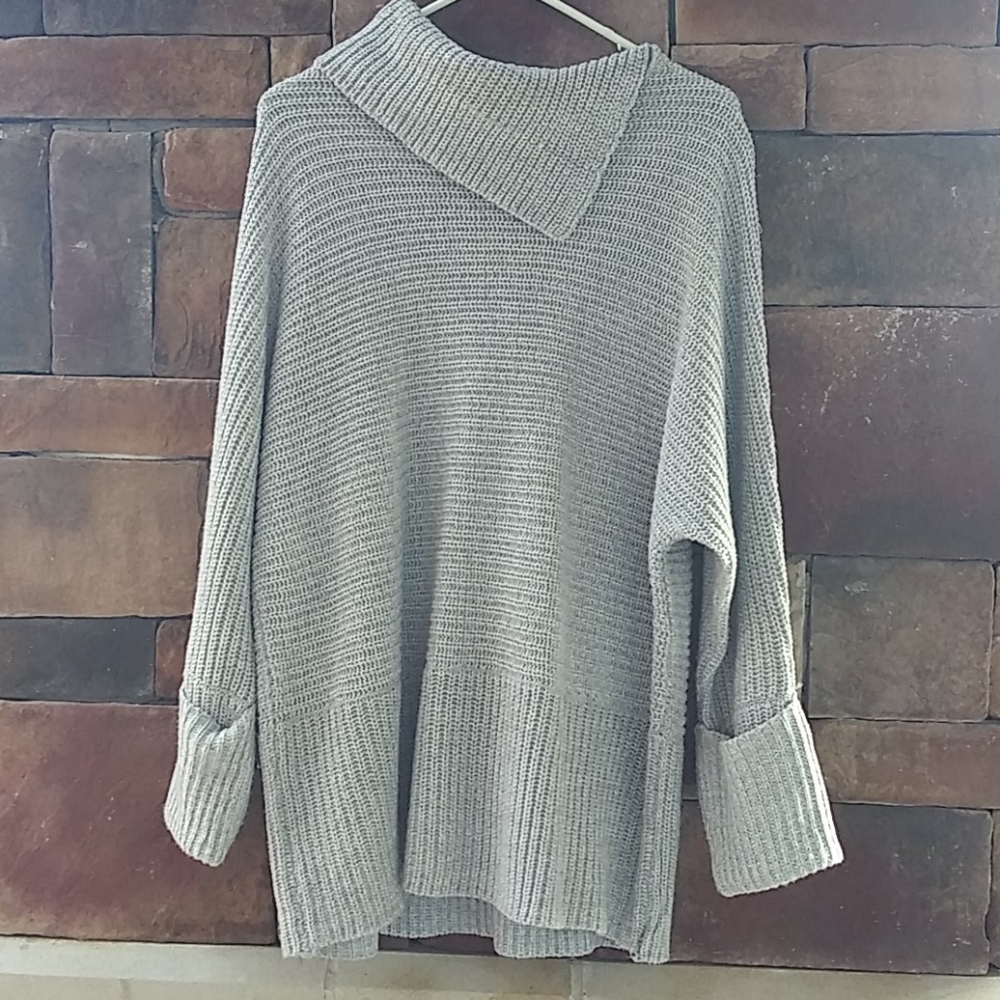 Gray cowl sweater